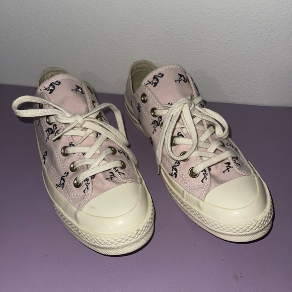 Converse Chuck Taylor 70 Low Flamingo Embroidery Pink All Star Embroidered - Picture 2 of 6